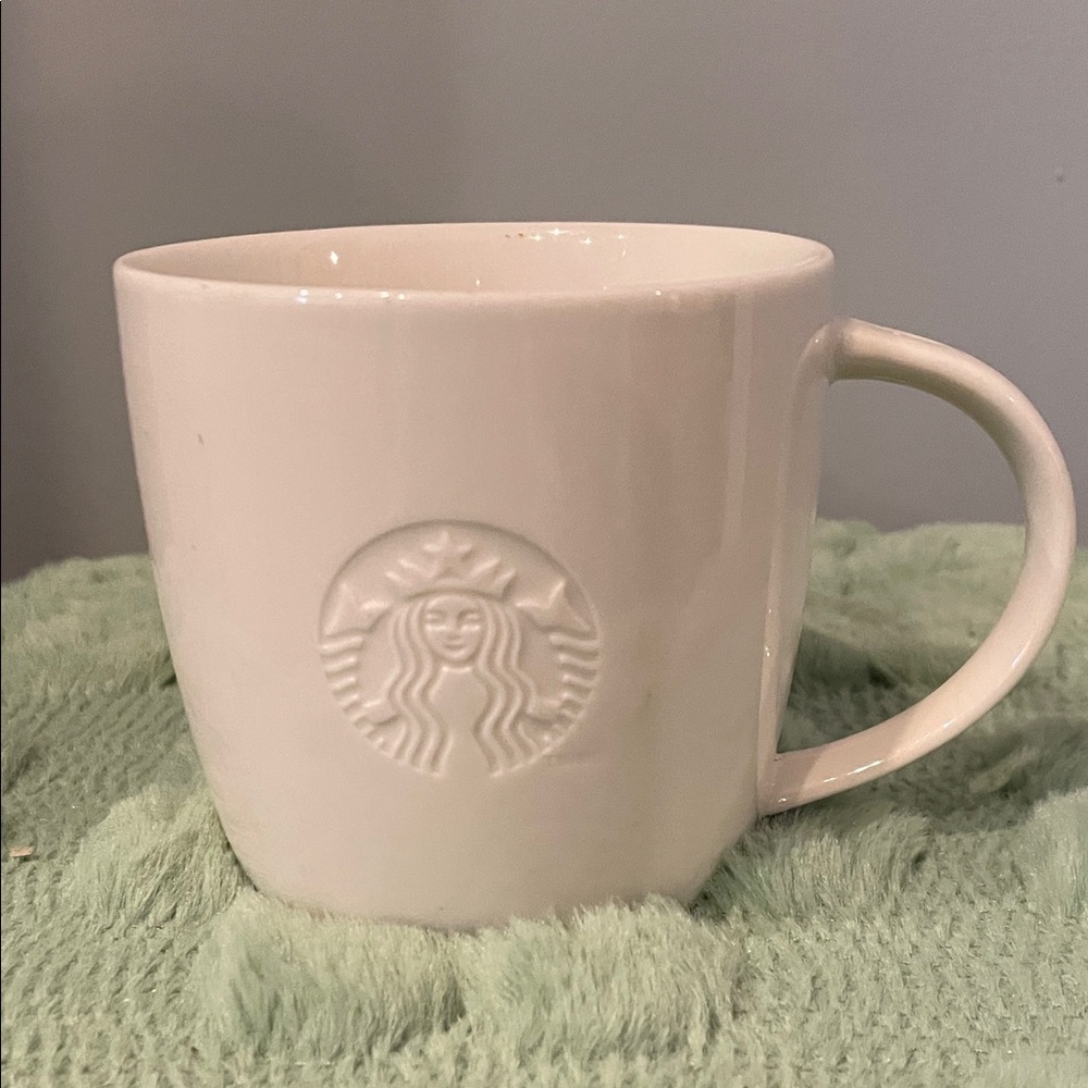 Starbucks Classic White Embossed Mug 2010